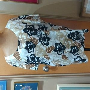 White Stag Plus Size XXL Top brown White  Floral